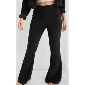 Aerie Ribbed Velour Corded Groovy Flare Leggings Pants Black XS